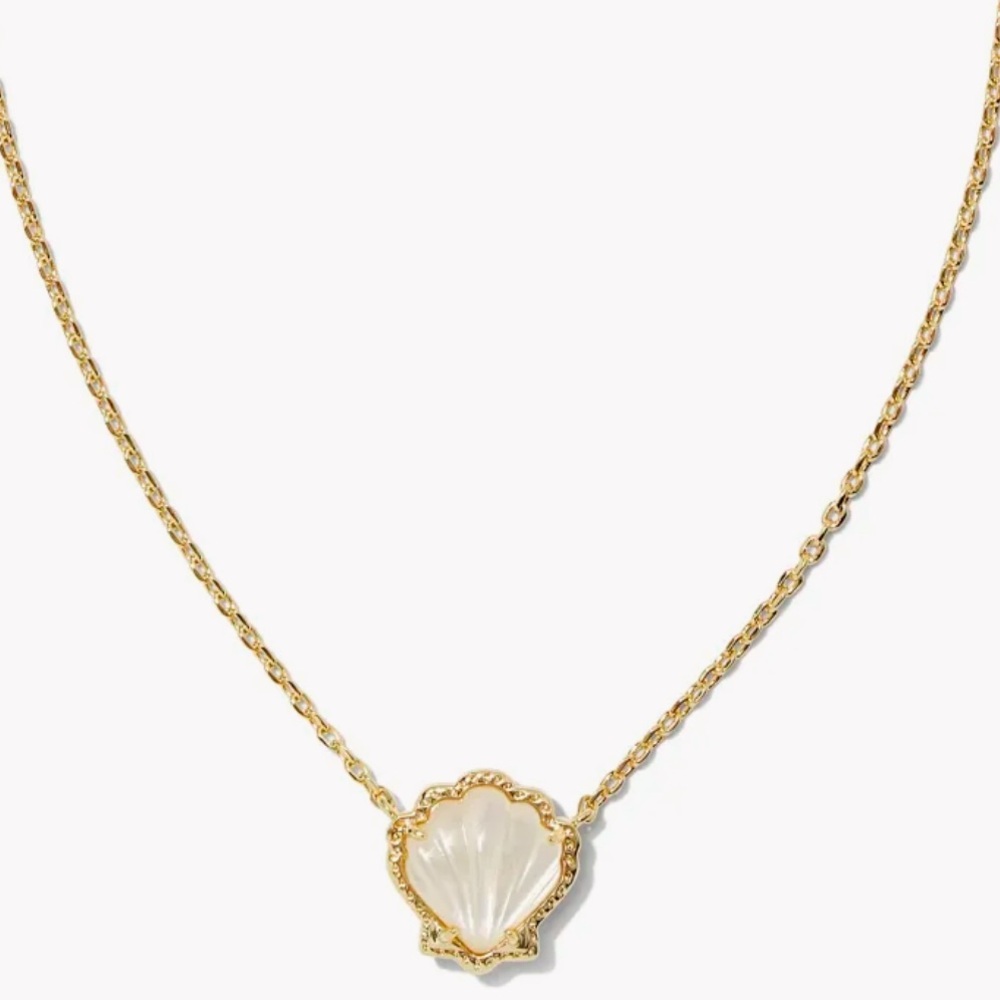 kendra scott brynne shell gold ivory mother of pearl short pendant necklace
